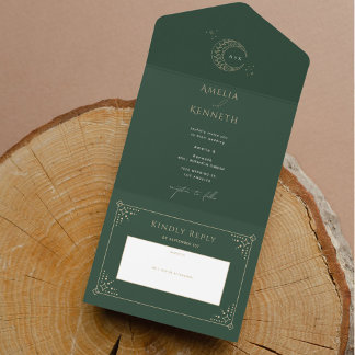 Stardust Monogram Wedding Invitations