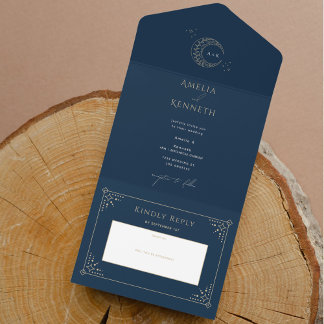 Stardust Monogram Wedding Invitations