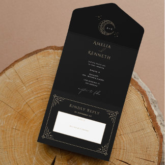 Stardust Monogram Wedding Invitations