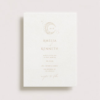 Stardust Monogram Wedding Invitations