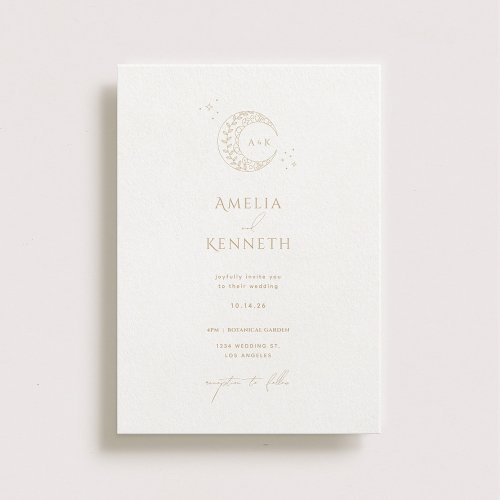 Stardust Monogram Wedding Invitations