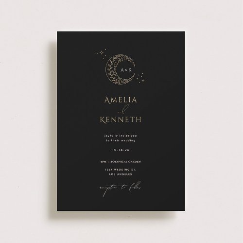 Stardust Monogram Wedding Invitations