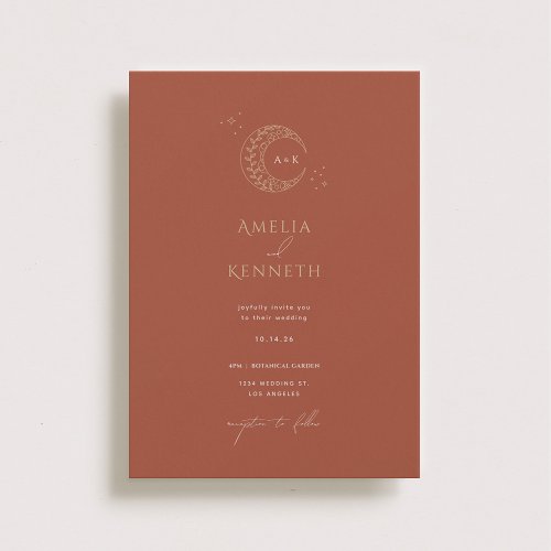 Stardust Monogram Wedding Invitations