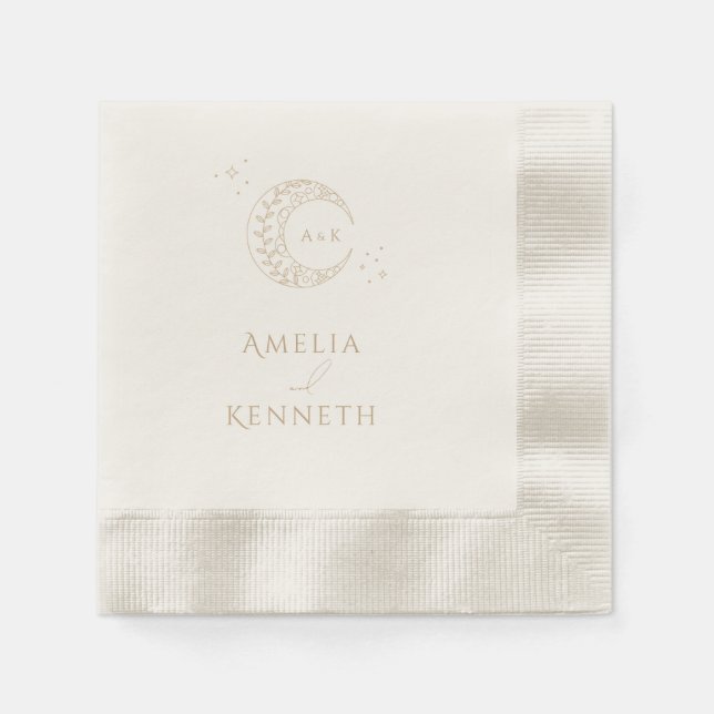 Stardust Monogram Wedding Invitations Napkins (Front)