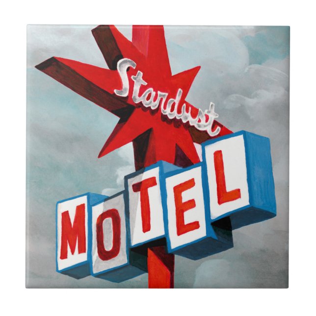 Stardust Motel Sign Ceramic Tile (Front)