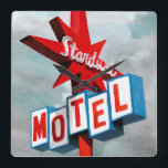 Stardust Motel Sign Square Wall Clock<br><div class="desc">Stardust Motel Sign  Artist: Naomi McCavitt</div>