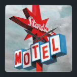 Stardust Motel Sign Square Wall Clock<br><div class="desc">Stardust Motel Sign  Artist: Naomi McCavitt</div>