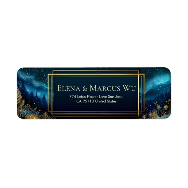 Stardust Mountain Gilded Forest Return Address Label (Front)