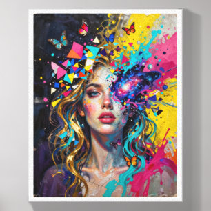 Stardust Muse – Modern Pop Surrealism Poster Print Canvas Photo Tile