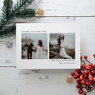 Stardust Newlyweds New Year Photo Card