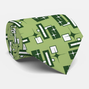 Stardust Retro Geometric Green Two-sided Tie