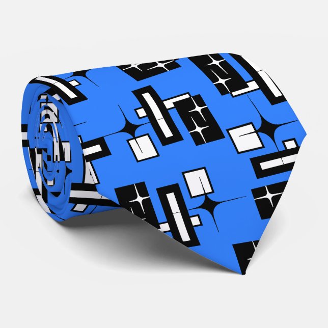 Stardust Retro Geometric Royal Two-sided Neck Tie (Rolled)