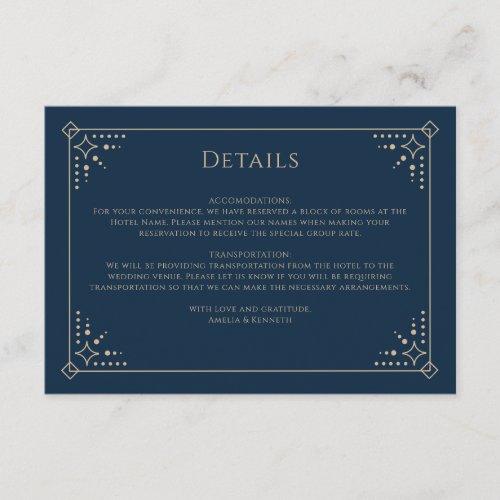 Stardust Wedding Enclosure Card