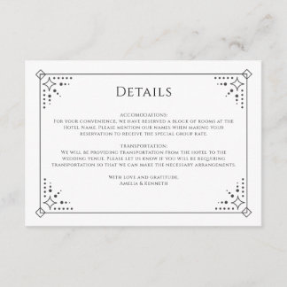 Stardust Wedding Enclosure Card