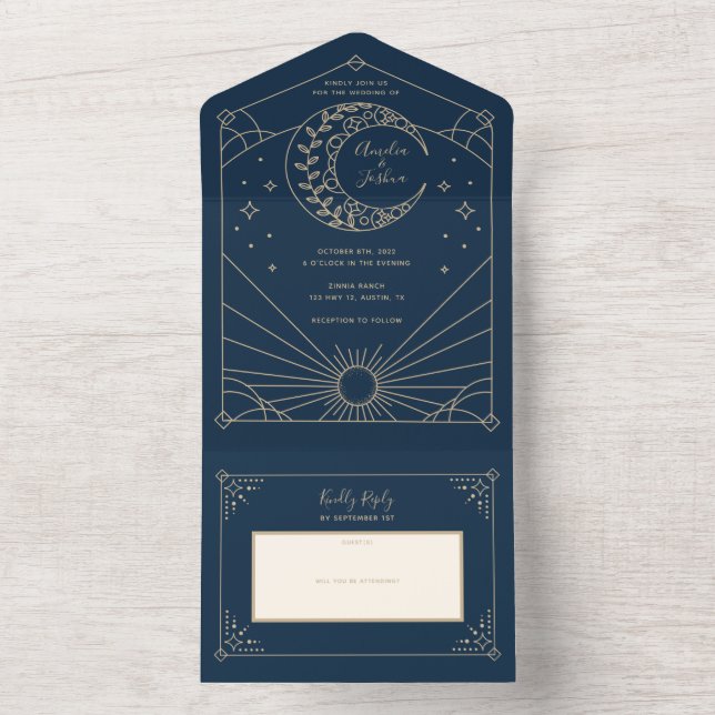 Stardust Wedding Invitations (Inside)