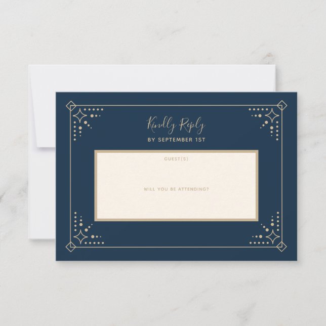 Stardust Wedding RSVP Card (Front)