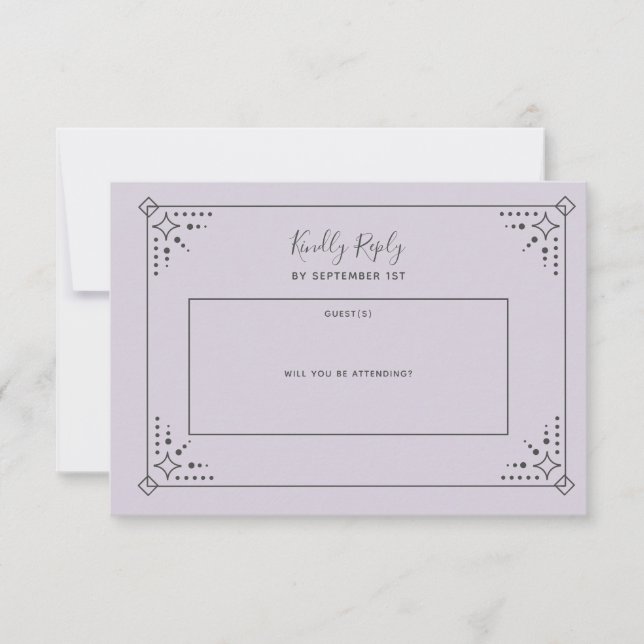 Stardust Wedding RSVP Card (Front)