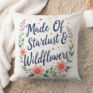 Stardust Wildflowers Dreamy Floral Home Decor Throw Pillow