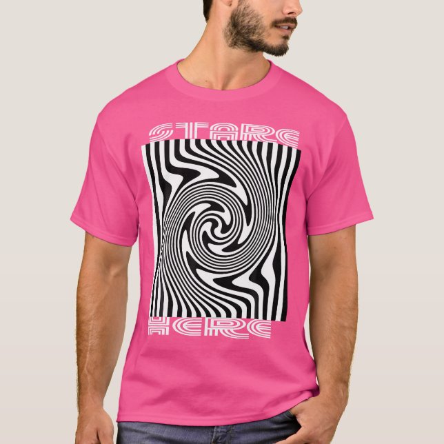 Stare Here Optical Illusion Dizzy T-Shirt (Front)