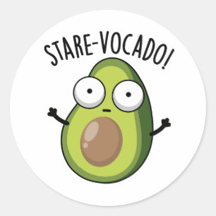 Stare-vocado Funny Avocado Pun Classic Round Sticker