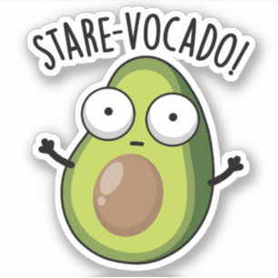 Stare-vocado Funny Avocado Pun Sticker