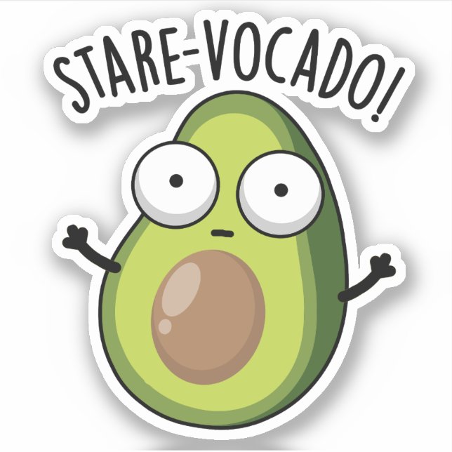 Stare-vocado Funny Avocado Pun  Sticker (Front)