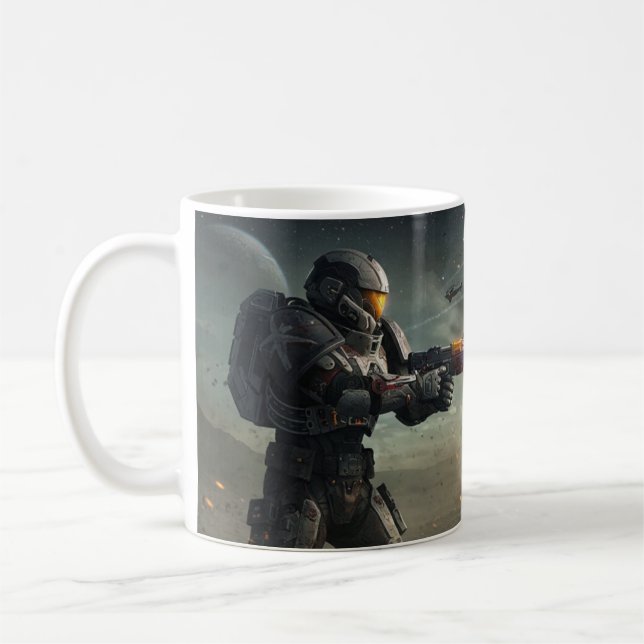 Starfall Explosion: Armored Space Warrior Coffee Mug (Left)