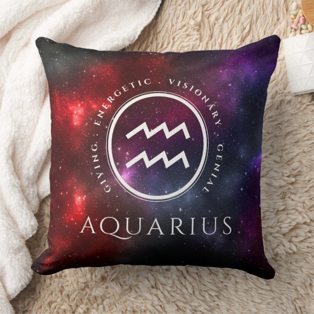 Starfield Aquarius Water Bearer Western Zodiac Throw Pillow (Blanket)