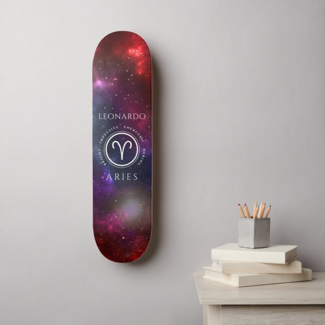 Starfield Aries Ram Western Zodiac Skateboard (Wall Art)