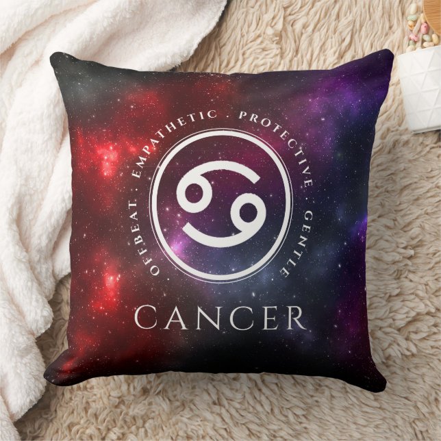 Starfield Cancer Crab Western Zodiac Throw Pillow (Blanket)