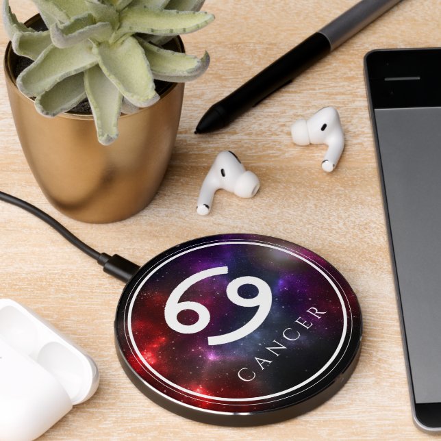 Starfield Cancer Crab Western Zodiac Wireless Charger (Desk 2)