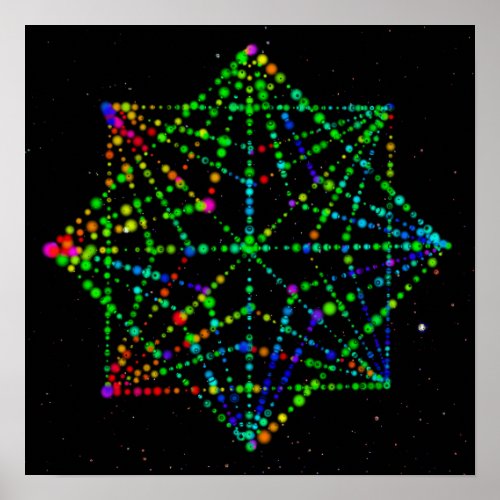Starfield Kaleidoscope Design  Poster