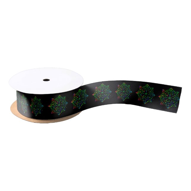 Starfield Kaleidoscope Design   Satin Ribbon (Spool)