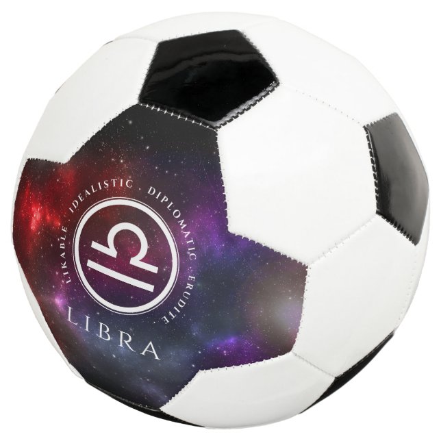 Starfield Libra Scales Western Zodiac Soccer Ball (Three Quarter)
