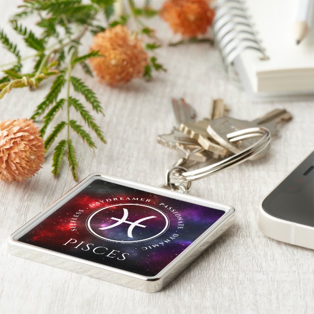 Starfield Pisces Fish Western Zodiac Keychain (Side)