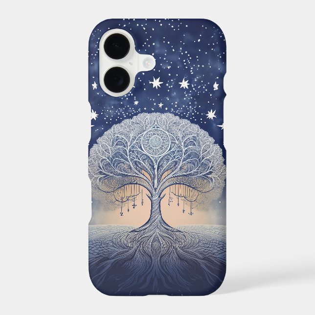 Starfield Roots, Celestial Winter Tree of Life iPhone Case (Back)
