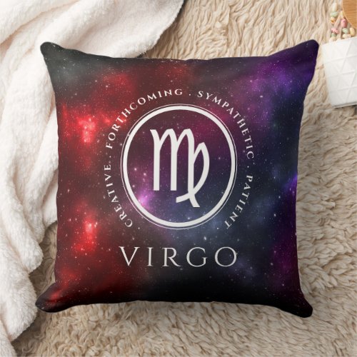 Starfield Virgo Maiden Western Zodiac Throw Pillow
