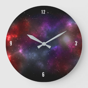 Starfield with Multicolored Cosmic Dust Large Clock