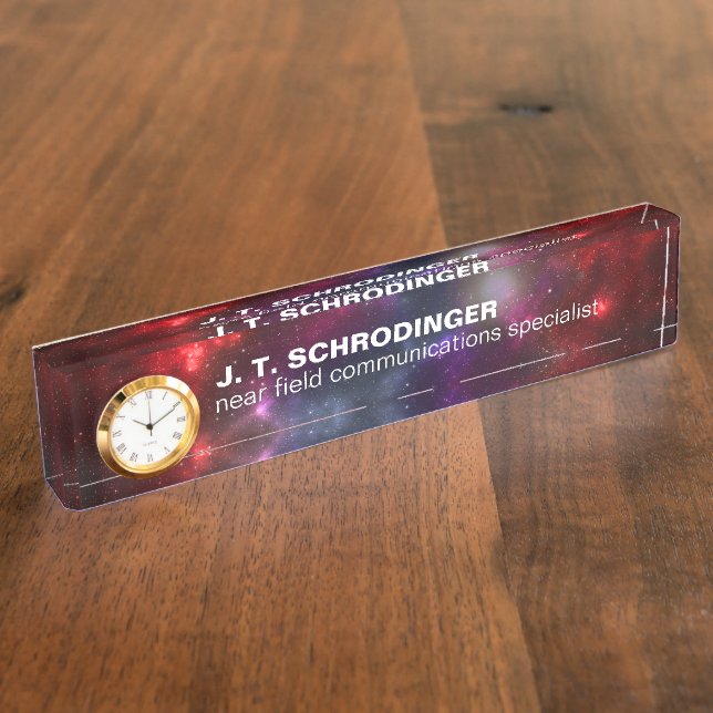 Starfield with Multicolored Cosmic Dust Name Plate (Side)