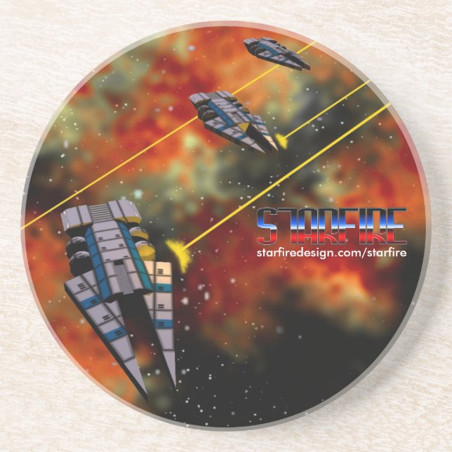 Starfire Coaster: KON Destroyers in battle Drink Coaster (Front)