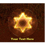 Starfire Fractal Magen David Statuette<br><div class="desc">A bright, fire-like, fractal Star of David on a reddish background. Add your own text. In the Shema, the central prayer of Judaism, we say, "And you shall love the Lord your God with all your heart and with all your soul and with all your might." May such emunah (trust,...</div>