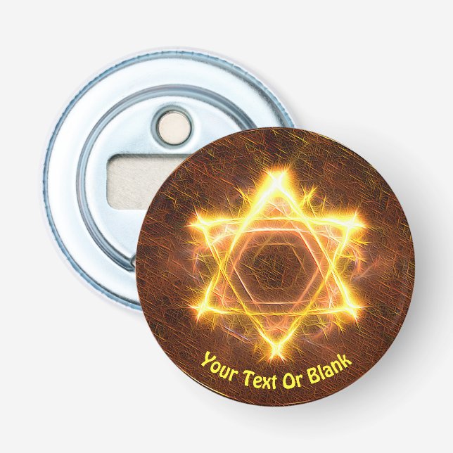 Starfire Fractal Star Of David Bottle Opener (Front)