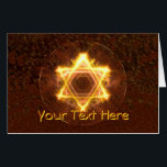 Starfire - Fractal Star Of David Card<br><div class="desc">A bright, fire-like, fractal Star of David on a reddish background. Add your own text. In the Shema, the central prayer of Judaism, we say, "And you shall love the Lord your God with all your heart and with all your soul and with all your might." May such emunah (trust,...</div>
