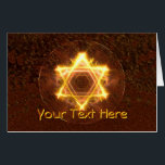 Starfire - Fractal Star Of David Card<br><div class="desc">A bright, fire-like, fractal Star of David on a reddish background. Add your own text. In the Shema, the central prayer of Judaism, we say, "And you shall love the Lord your God with all your heart and with all your soul and with all your might." May such emunah (trust,...</div>