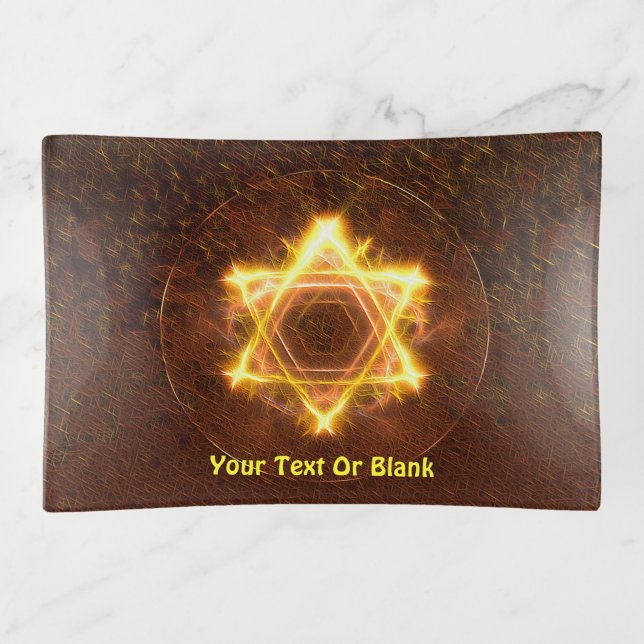 Starfire Fractal Star Of David Trinket Tray (Front)