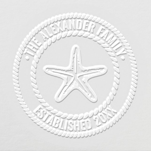 Starfish #2 Family Name Date Estd Rope Frame Embosser (Design)