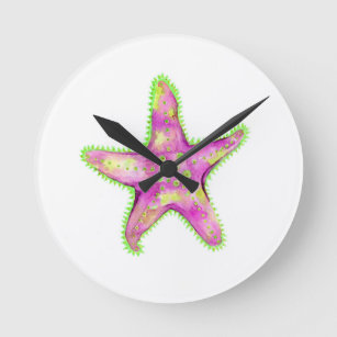 Starfish Acrylic Wall Clock Pink