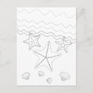 Starfish Adult Coloring Postcard