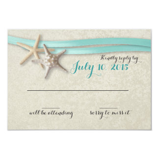 Starfish and Aqua Ribbon Beach Response Card