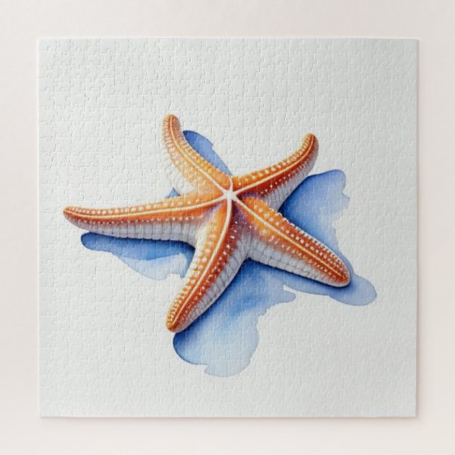 Starfish and Blue Silhouette Jigsaw Puzzle (Vertical)